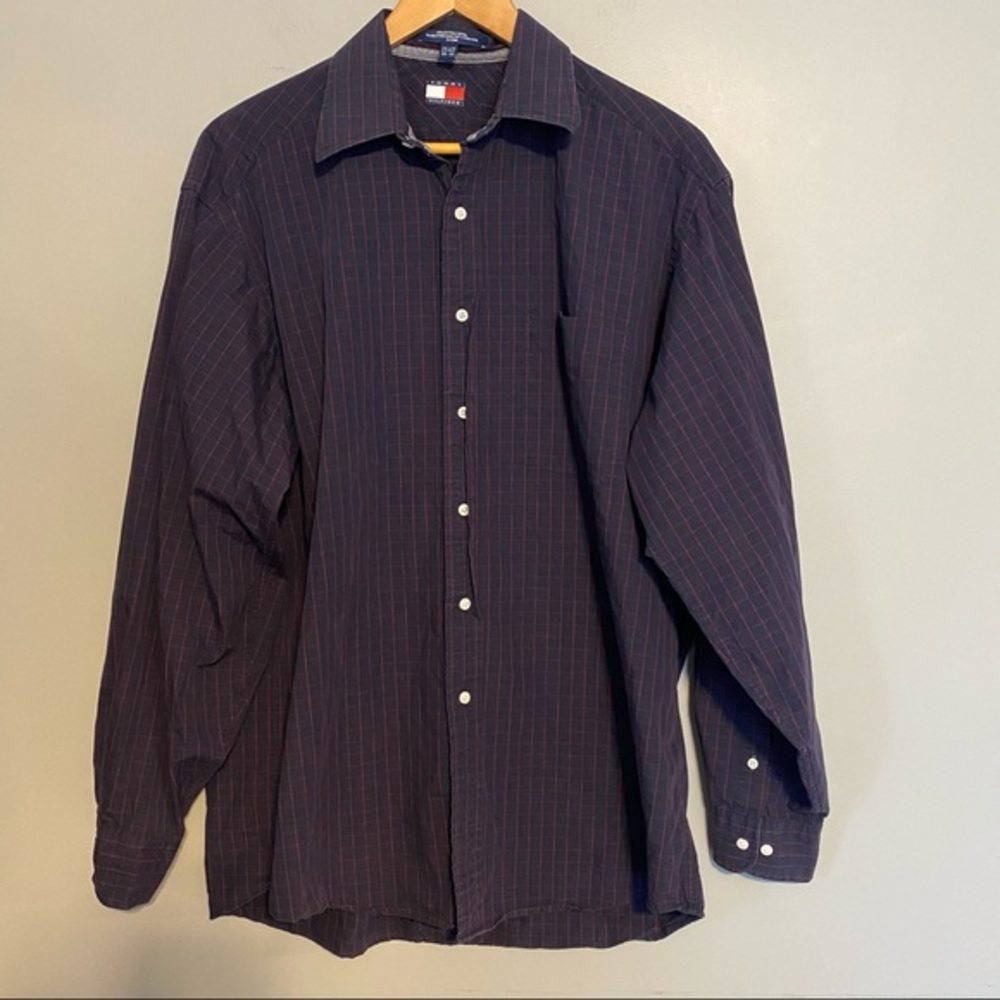 TOMMY HILFIGER long sleeve plaid dress shirt